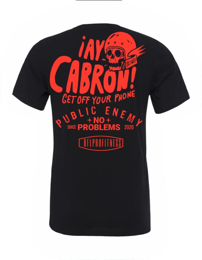 Camiseta Manga Corta Ay Cabron !! Naranja fluor