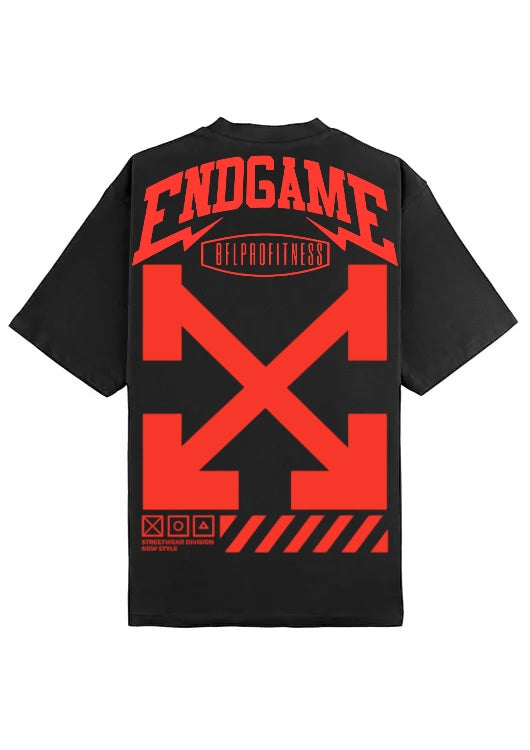 Camiseta oversize Endgame Cruz Naranja Flúor