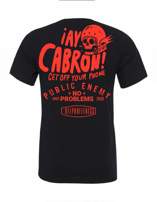 Camiseta Manga Corta Ay Cabron !! Naranja fluor