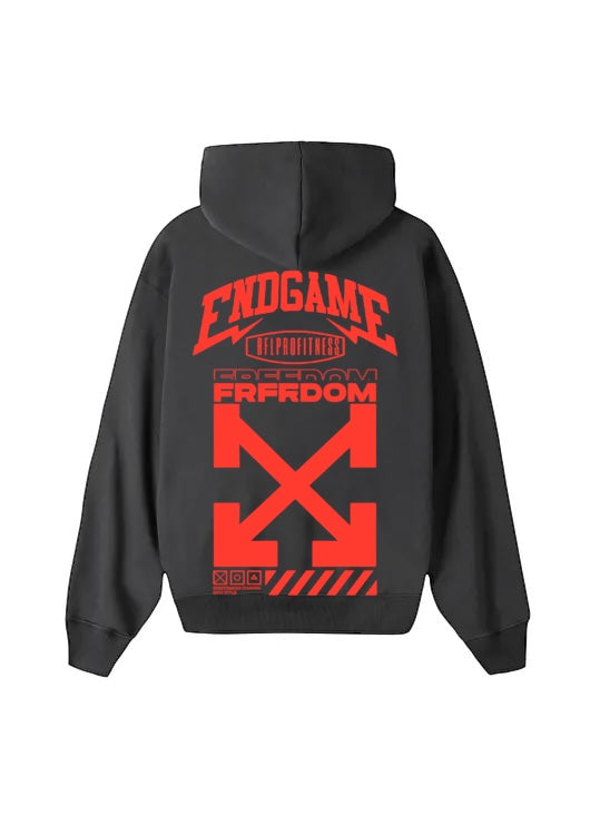 Sudadera EndGame BRUSHED HOODIE OVERSIZED 420 GR Naranja Flúor